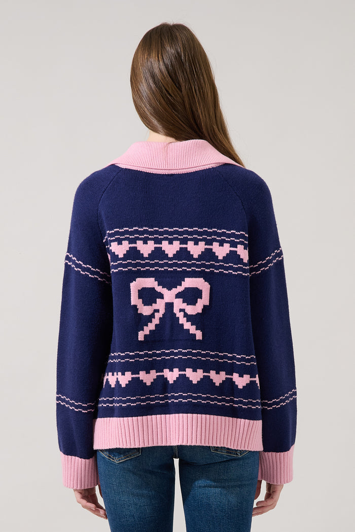 Duck Pond Contrast Long Sleeve Sweater