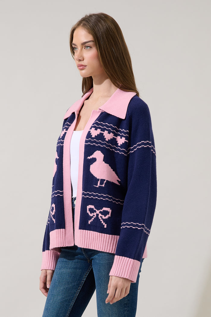 Duck Pond Contrast Long Sleeve Sweater