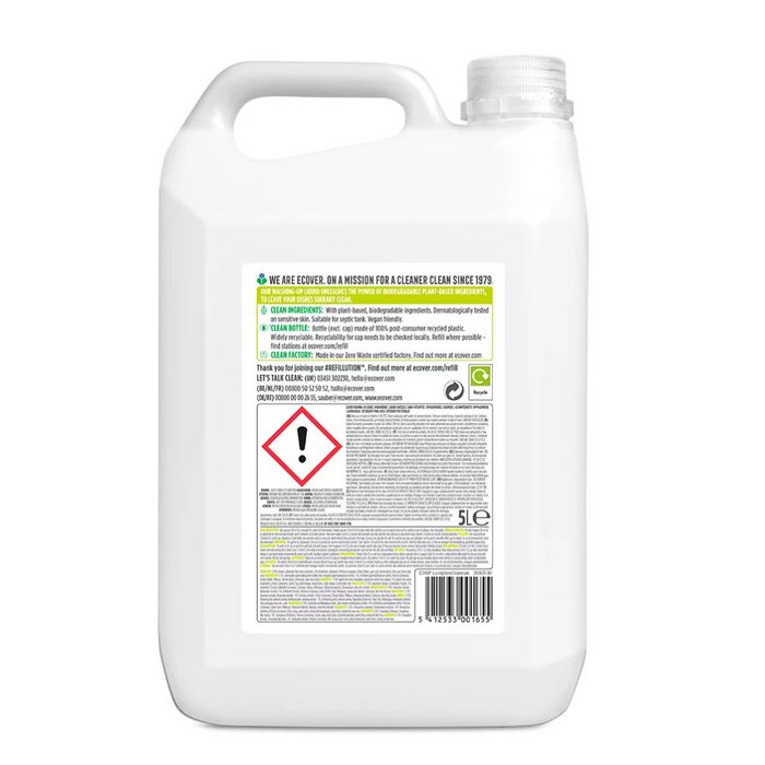 Ecover Lemon Washing Up Liquid Refill 5L
