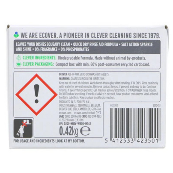 Ecover Zero All In One Dishwasher 24 Tablets