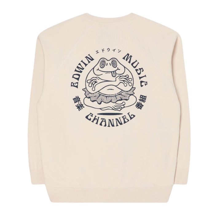 Edwin Music Channel Sweat Crewneck Whisper White