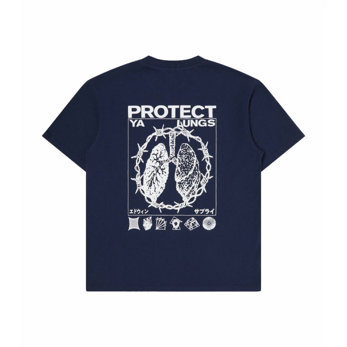 Edwin Protect Ya Lungs T-Shirt Maritime Blue