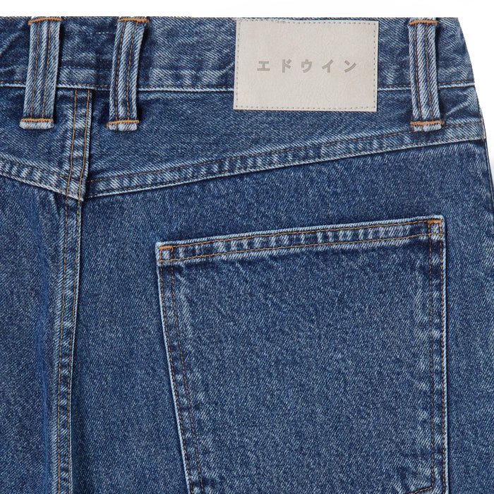 Edwin Tyrell Short Blue Mid Marble Wash