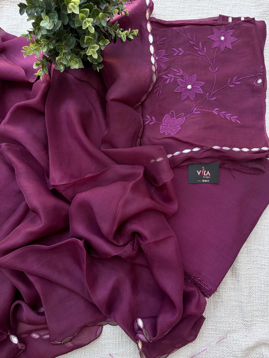 Embroidery Organza salwar material