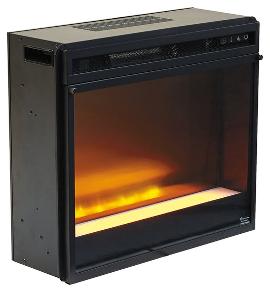 Entertainment Accessories W100-02 Black Fireplace Insert GlassStone