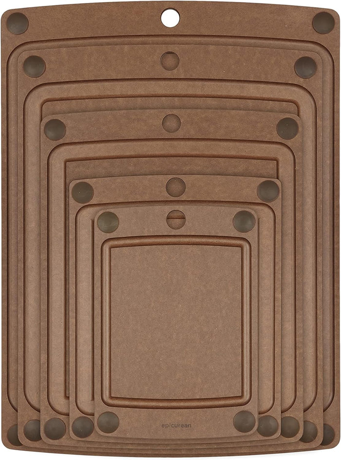Epicurean All-In- One Cutting Board with Non-Slip Feet and Juice Groove, 14.5-Inch x 11.25-Inch, Nutmeg/Brown