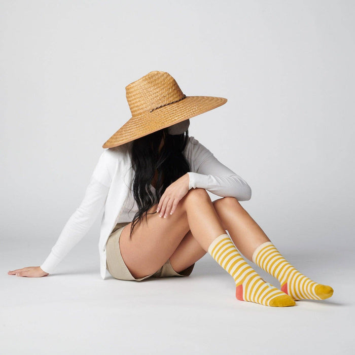 Eureka Regular Stripe Crew Socks — California Gold | Hooray Sock Co.