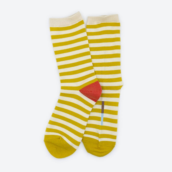Eureka Regular Stripe Crew Socks — California Gold | Hooray Sock Co.