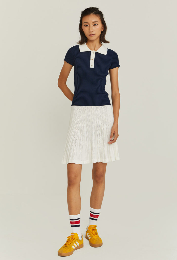 Fitted Contrast Collar Polo Tee