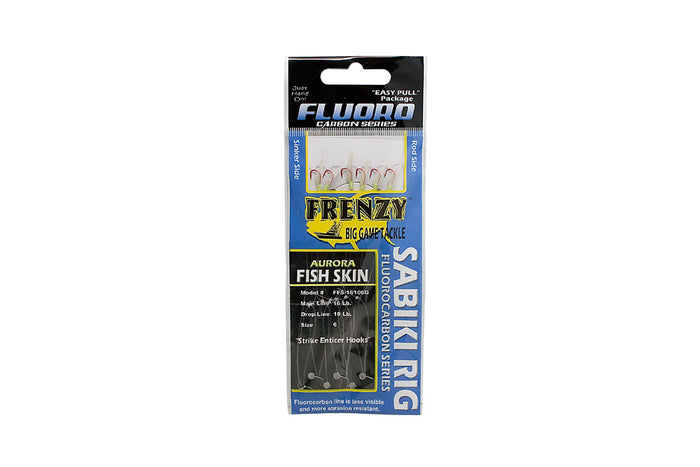 Frenzy Fluorocarbon Sabiki, Size 6, Fish Skin Green