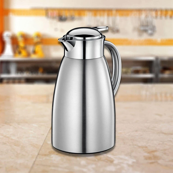 Cilio Triest 51 Ounce Double Wall Insulated Beverage Server, Brushed Stainless
