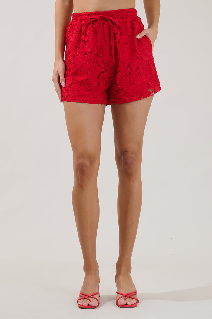 Friona Eyelet Taliya Drawstring Shorts