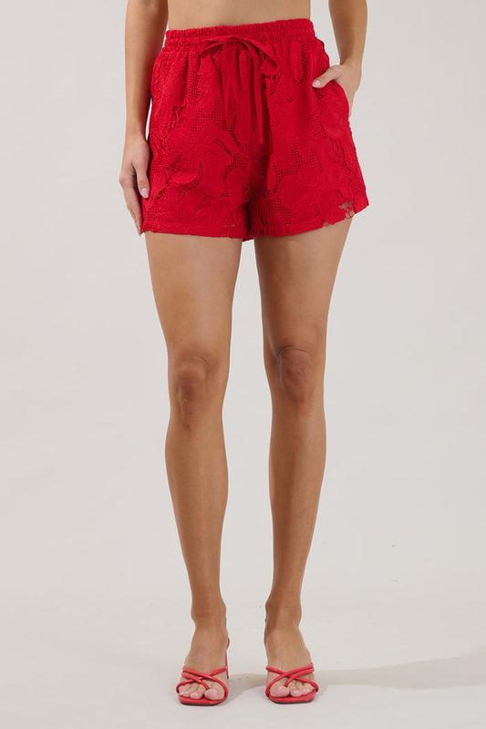 Friona Eyelet Taliya Drawstring Shorts