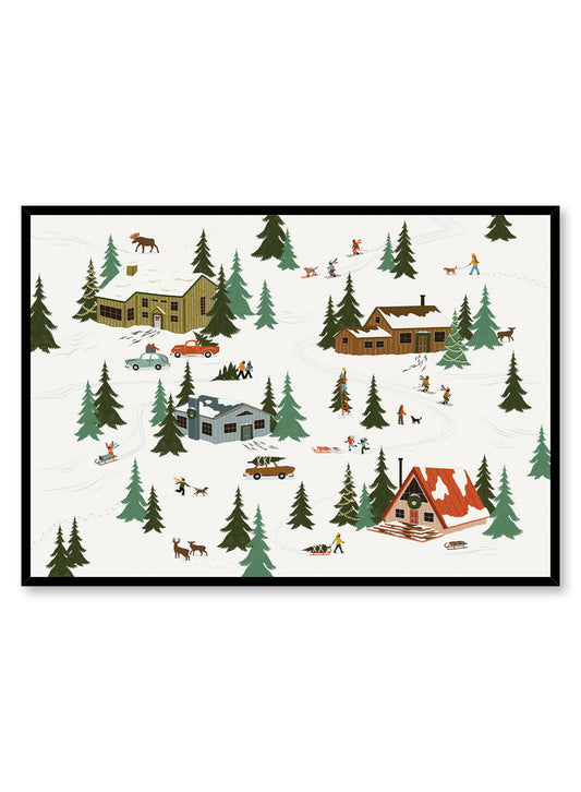 Frosted Winter Village, Poster