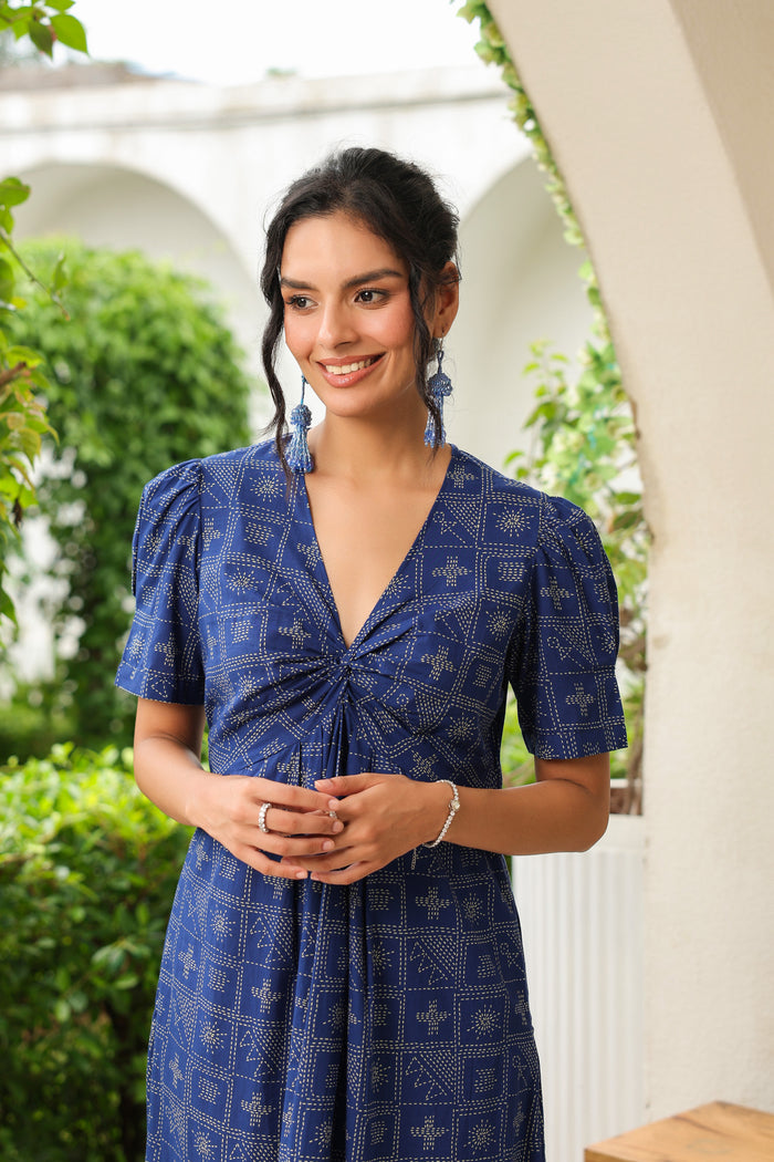 Geometric Grace Cotton Sundress