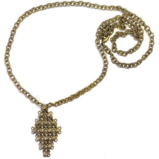 Giora Necklace Giora' Rhombus Pendant Necklace in Bronze With Swarovski Crystals Brand