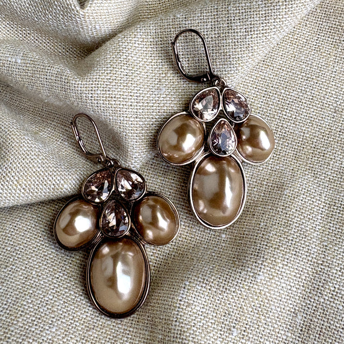 Givenchy crystal and faux baroque pearl dangle earrings - NextStage Vintage