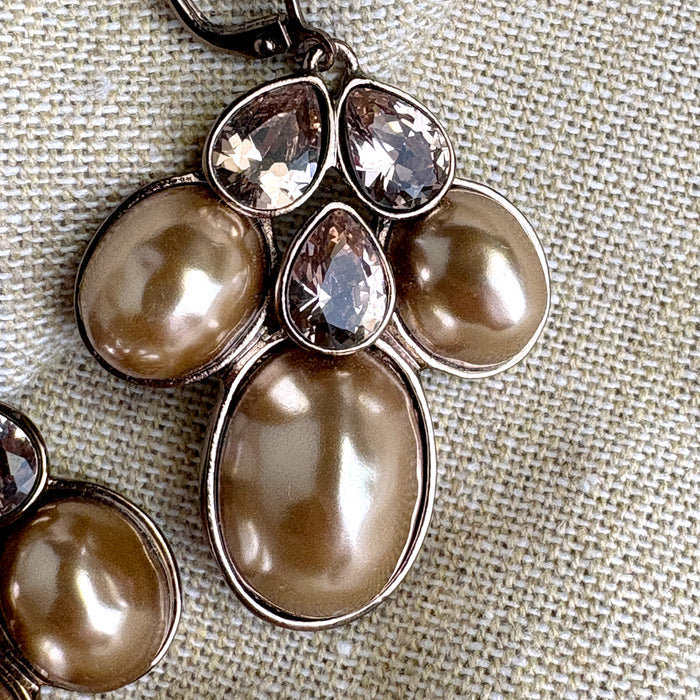 Givenchy crystal and faux baroque pearl dangle earrings - NextStage Vintage