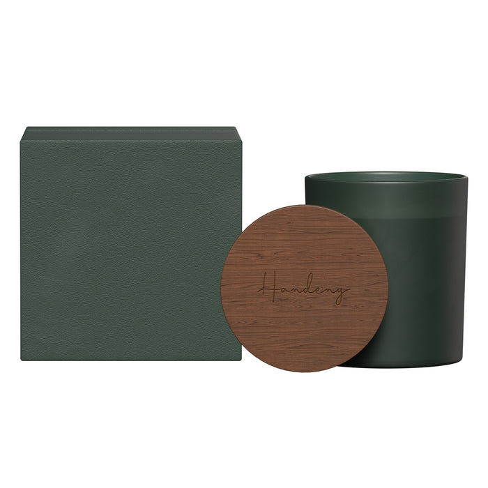 GLASS CANDLE WITH ACACIA WOOD LID
