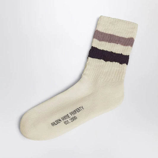 Golden Goose - Ivory socks in cotton blend Brand Apparel & Accessories > Clothing > Underwear & Socks > Socks 6Y