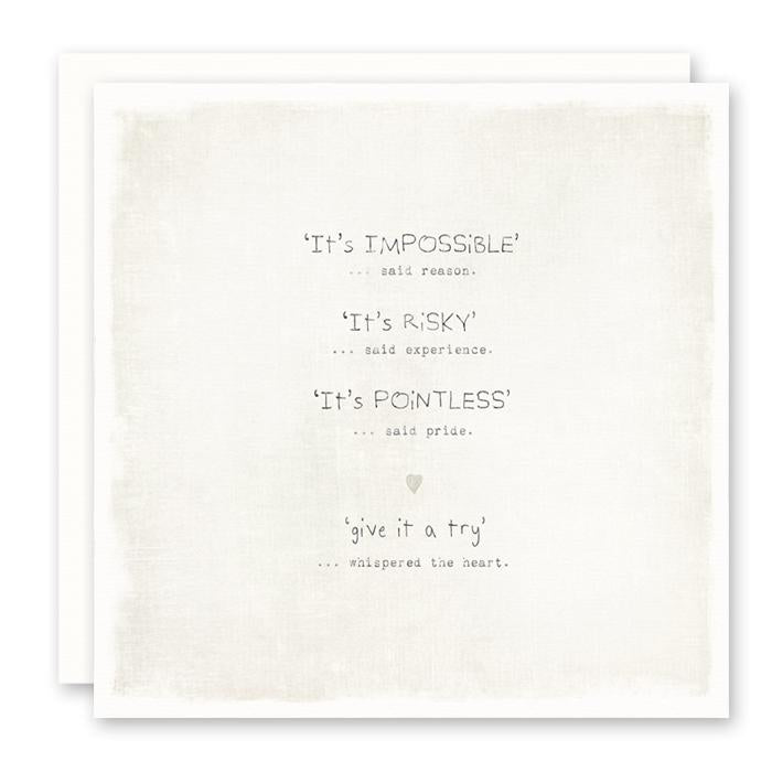 It’s Impossible...