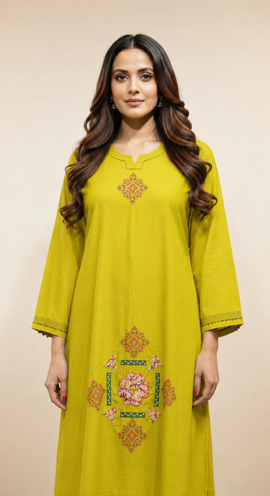 Gul Virasat Mehndi green kurta with pant