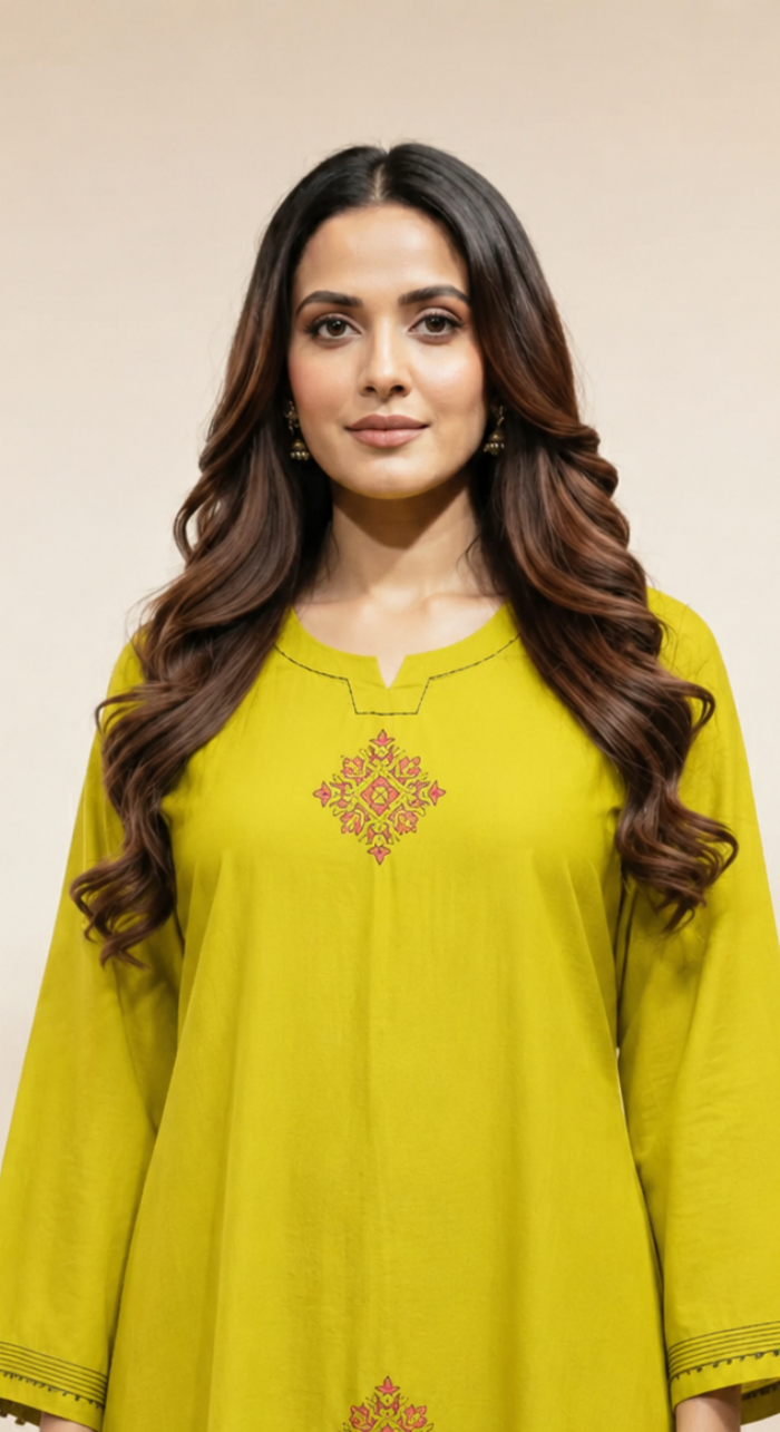 Gul Virasat Mehndi green kurta with pant