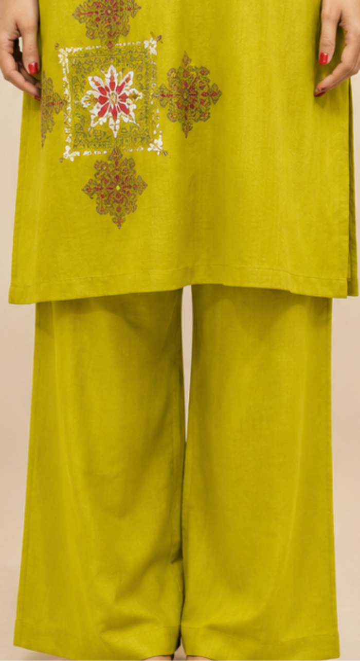 Gul Virasat Mehndi green kurta with pant