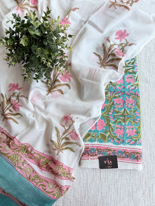 Hand block printed pure cotton suit set