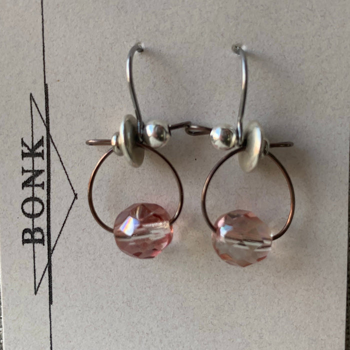 Handmade Faceted Glass Earrings by Bonk