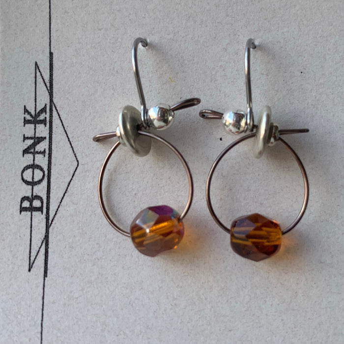 Handmade Faceted Glass Earrings by Bonk