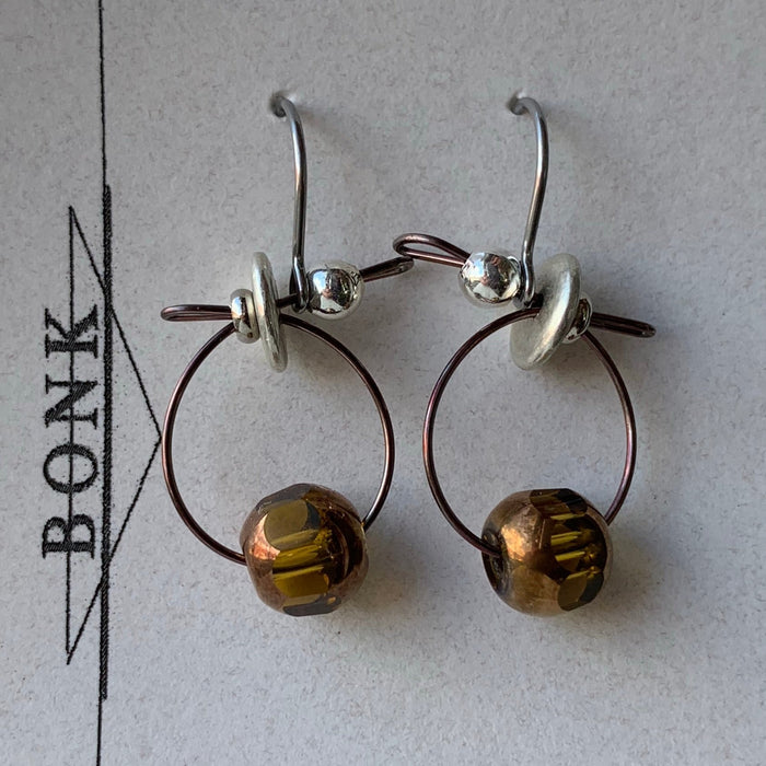Handmade Faceted Glass Earrings by Bonk