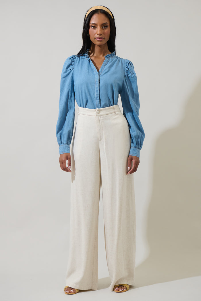 Haysville Denim Laye Button Down Top