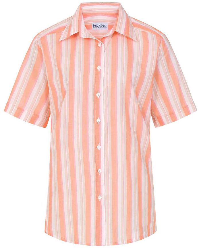 Hazel Striped Pure Cotton Short Sleeve Blouse - Image 3 - The Classic Boutique