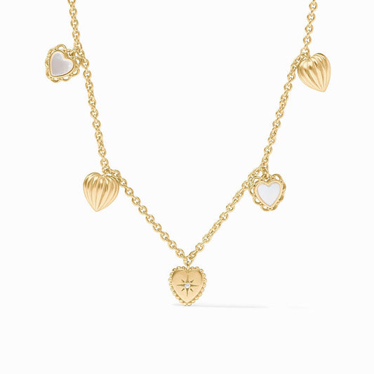 Heart Delicate Charm Necklace Gold OS