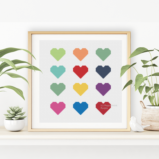 Heart Modern Cross Stitch Cross Stitch Pattern by Peppermint Purple