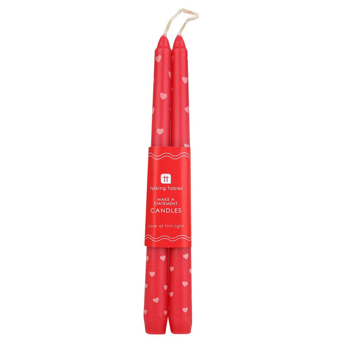 Heart Taper Dinner Candles
