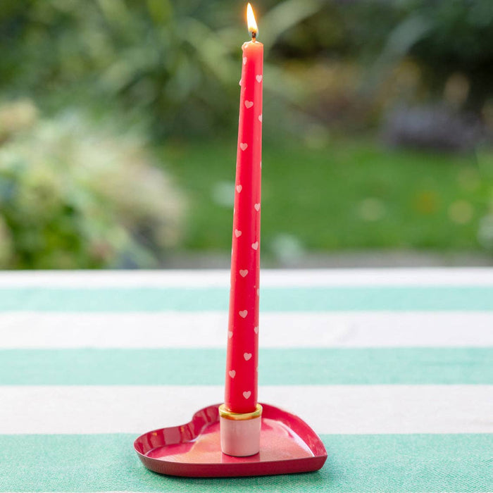 Heart Taper Dinner Candles