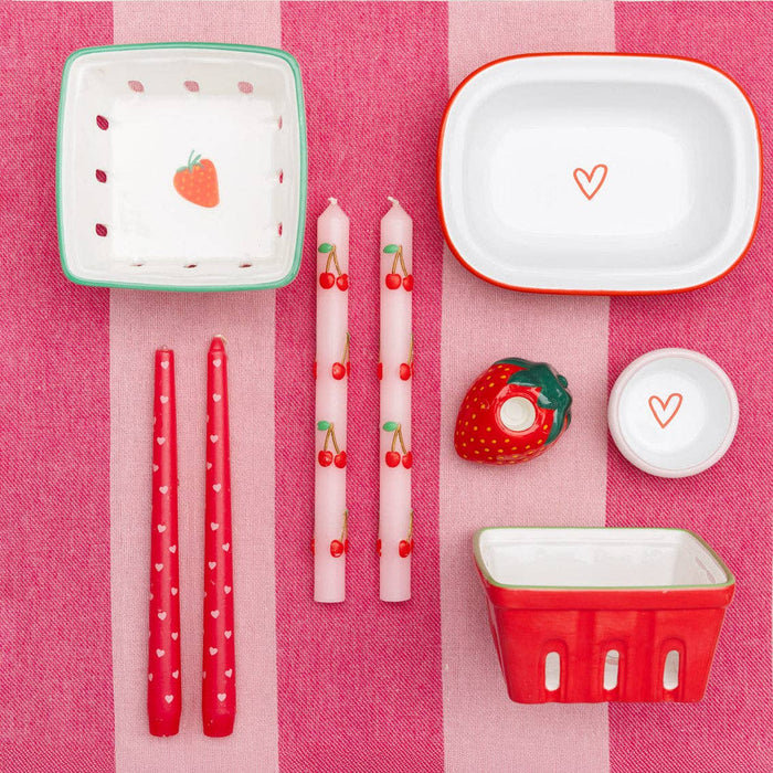 Heart Taper Dinner Candles