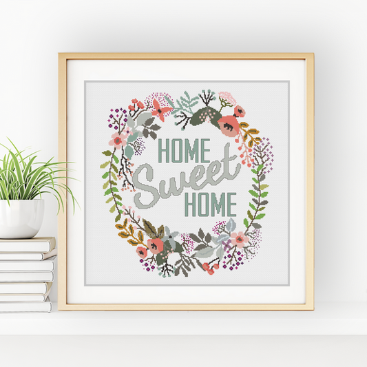 Home Sweet Home Cross Stitch Pattern by Peppermint Purple