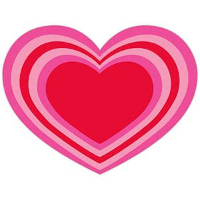 Hot Pink and Red Heart Posh Die-Cut Placemat Set