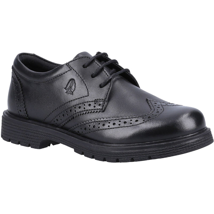 Hush Puppies Sally Leather Youth Black Brogues