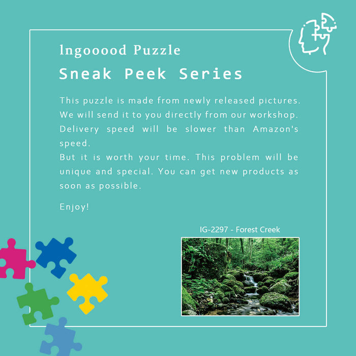 Ingooood Wooden Jigsaw Puzzle 1000 Piece - Forest Creek - Ingooood jigsaw puzzle 1000 piece