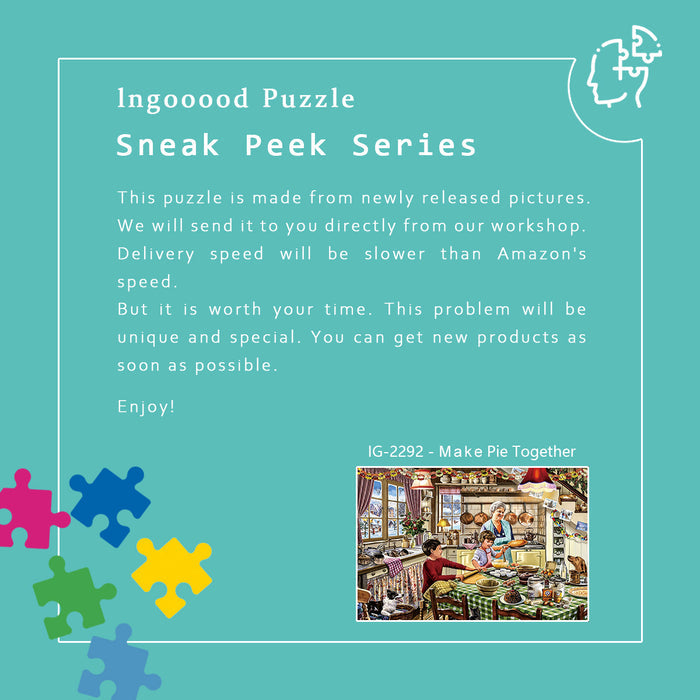 Ingooood Wooden Jigsaw Puzzle 1000 Piece - Make Pie Together - Ingooood jigsaw puzzle 1000 piece