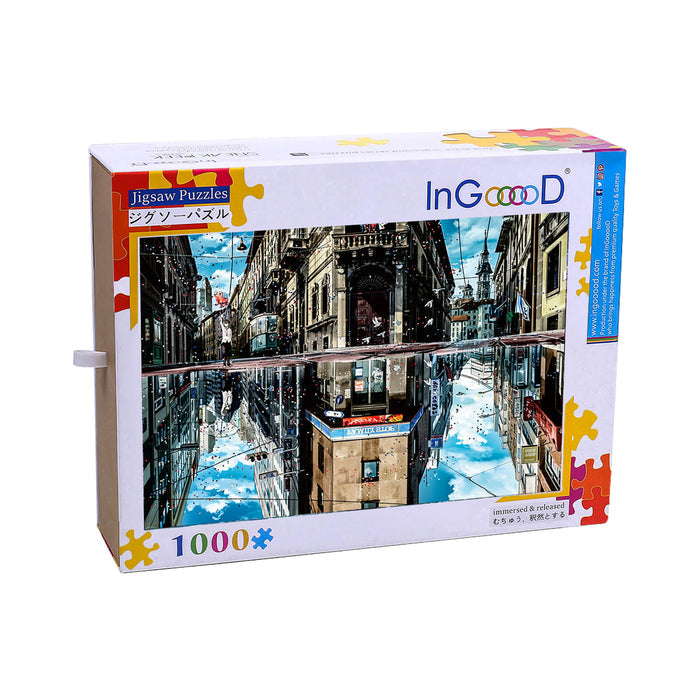 Ingooood Wooden Jigsaw Puzzle 1000 Piece - Upside-down Street - Ingooood jigsaw puzzle 1000 piece