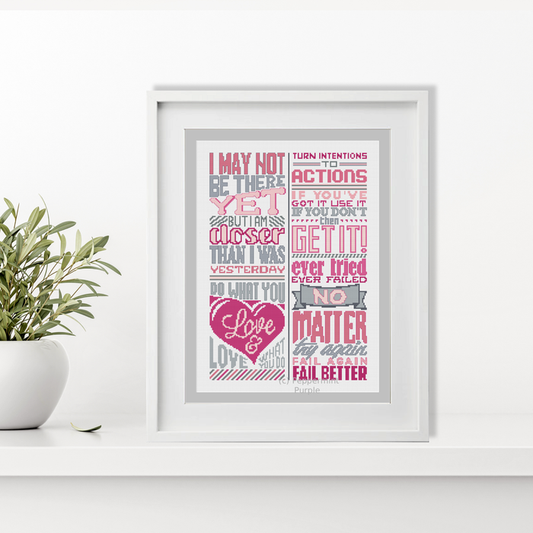 Inspirational Cross Stitch Pattern by Peppermint Purple