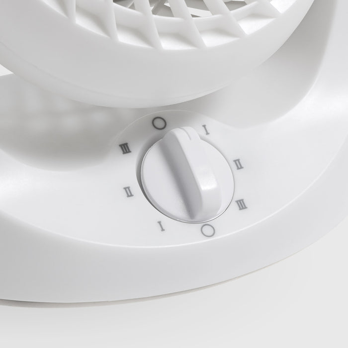 IRIS Mini Desktop Fan Adjustable Tilt, 3 Speeds, 3 in. Fan, White - IRIS USA
