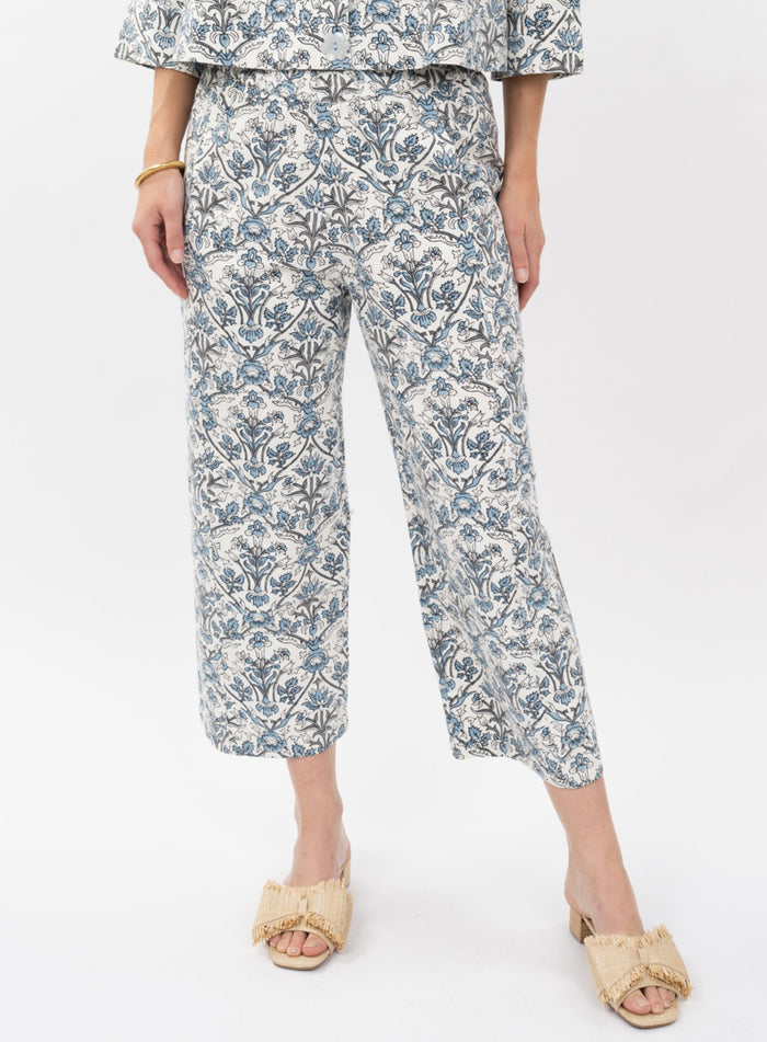 blue toile pants