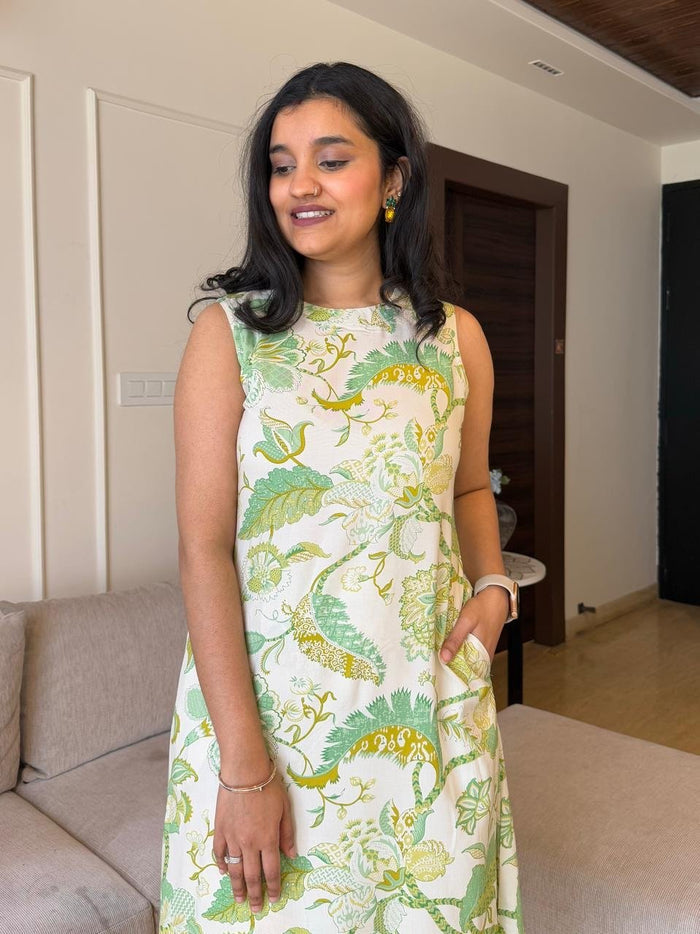 Jasmine Closed Neck Coord Set- Greenery