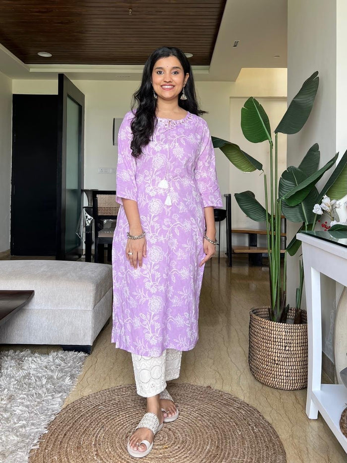 Khushi Everyday Cotton Kurta- Purple